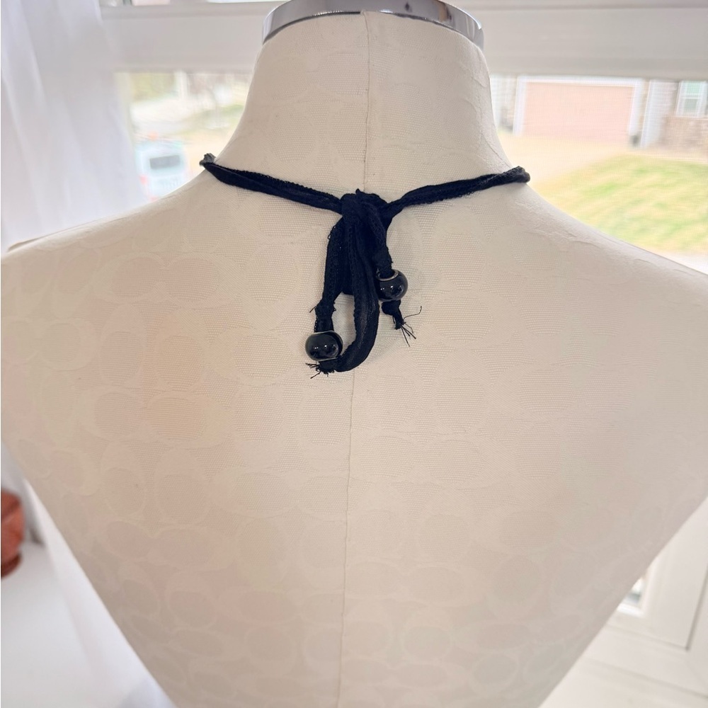Free People Black Cord Blue Crescent Moon Necklace - Picture 3 of 4